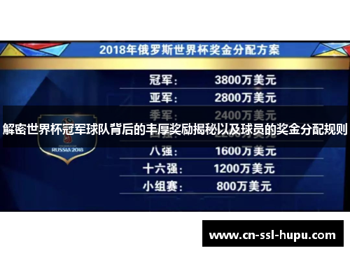 解密世界杯冠军球队背后的丰厚奖励揭秘以及球员的奖金分配规则
